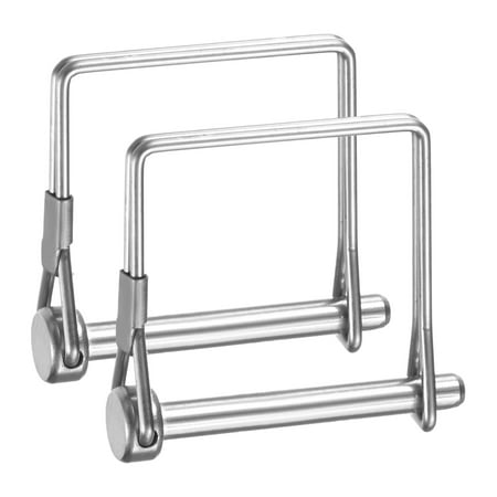Uxcell 2-Pack Trailer Coupler Pin 0.24 Diameter 1.97 Long Stainless Steel Square Lock Wire Hitch Pins Coupler PTO Shaft