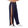 thumbnail image 2 of TrendOFT Women's Tear Away Pants Easy Access Adaptive Pants Wide Leg Post Surgery Breakaway Lounge Sweatpants with Pockets Navy M, 2 of 9