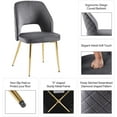 thumbnail image 5 of NORDICANA Dining Chair Set of 2,Upholstered Accent Chairs with Golden Metal Legs, Round Back Side Chairs for Kitchen Living Room Bedroom, 5 of 12