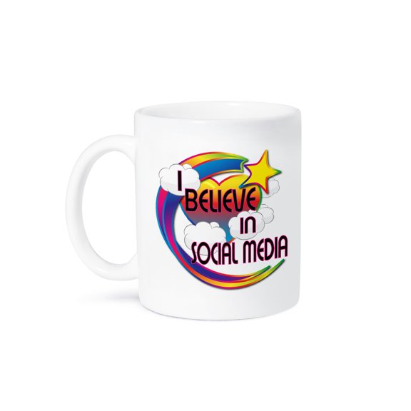 3dRose, I Believe In Social Media Cute Believer Design, 11oz Mug