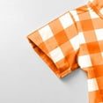 thumbnail image 6 of JTSRKL Boys Short Sleeve Plaid T-Shirts Loose Fit Casual Summer Button Down Shirts Lightweight Comfy Basic Cotton Tops with Pockets Orange 10-11 Years, 6 of 7
