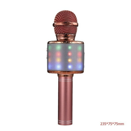 Supersellers 4 in 1 Portable Handheld Wireless Bluetooth Karaoke Microphone for Bluetooth Speakers, Karaoke Singing, Car Stereos, Musical Recordings, Interviews, Podcasts(with LED Colorful
