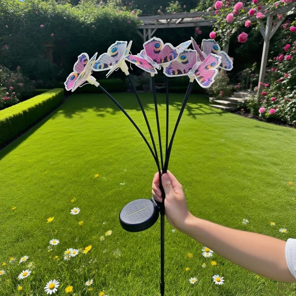 PURELY- Solar Garden Lights Butterflies Outdoor Waterproof Led Stake Lamp Yard Deco