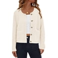 thumbnail image 1 of Suéter PRETTYGARDEN Blanco de Punto con Botones Talla L, 1 of 8