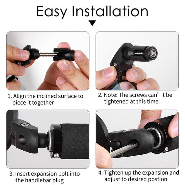 VONKY Bike Rearview Mirror Handlebar Mounted Folding Adjustable Convex Mirror Bicycle Accessory