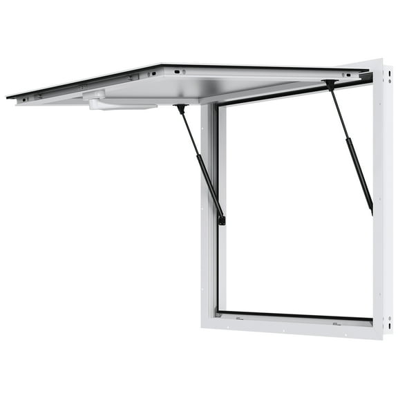 KFFKFF Concession Window for Food Truck, 36"x36" Aluminum Alloy Service Window with Awning Door & Drag Hook, Opens Up to 85 Degrees for Food Trucks and Trailers