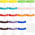 thumbnail image 1 of 18 Pack Small Food Containers with Lids, 8 Ounce Food Storage Containers, Condiment and Sauce Containers, 9 Assorted Colors, with Lids Labels (Rainbow), 1 of 4