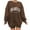 Brown, variant on Women's Oversized Sweatshirt Los Angeles California Crewneck Long Sleeve Casual Loose Pullover Tops Grey,XL