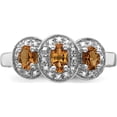thumbnail image 5 of Sterling Silver Rhodium Citrine & Diamond Ring (Size 6) Made In India qdx736-6, 5 of 5
