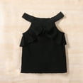 thumbnail image 3 of BULLPIANO Toddler Girls Summer Outfits Ribbed Knit Sleeveless Halter Cami Tops and Shorts 2Pcs Clothes Set, 3 of 6