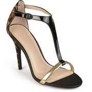 Womens T-strap Open Toe Heels