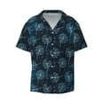 thumbnail image 2 of Lsque Dandelions print Men's Cuban Collar Short Sleeve Shirt Summer Beachwear Casual Button Down Fashionable Vacation Leisure Shirt-XX-Large, 2 of 7