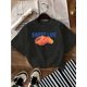thumbnail image 2 of Retro Chic Women's "Sweet Life" Graphic Tee - Casual Round Neck, Short Sleeve, Polyester, Machine Washable, Black with Orange & Blue Geometric Print, 2 of 6