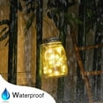 thumbnail image 5 of Tarros de cristal con energía solar, luces de hadas de alta calidad, resistentes al agua y al óxido, para decoración de bodas, patios, jardines, 30 LED por linterna, 4 unidades, 5 of 5