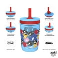 thumbnail image 5 of Zak Designs 15oz Sonic the Hedgehog Kelso Travel Straw Tumbler Plastic and Silicone with Leak-Proof Straw Valve for Kids, 2pcs Set, Sonic, 5 of 11