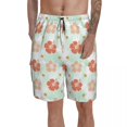 thumbnail image 1 of Hibiscus Board Shorts Beach Swimming Trunks Polyester Funny Men Swim Trunks, 1 of 5