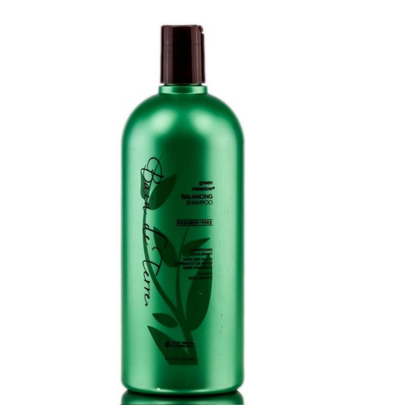33 oz , Bain de Terre Green Meadow Balancing Shampoo hair beauty, Pack of 1 w/ Sleekshop Pink Comb