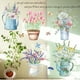 thumbnail image 2 of Vinilo decorativo para pared, diseño de flores en maceta, mariposas, línea inspiradora, 2 of 5