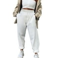 thumbnail image 2 of Pantalon de Jogging Sportif pour Femmes, Bas Resserré, Poches, Taille Haute, 2 of 2