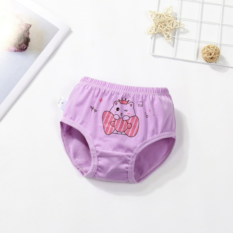 Ketyyh-chn99 Underwear for Girls Toddler Panties Big Kids Undies Soft  Cotton Purple,L 