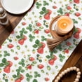 thumbnail image 3 of Strawberry Table Runner 72 Inches, Fruits Green Palm Leaves Red Watercolor Bed Runner Dresser Scarves Tabletop for Indoor Outdoor Parties/Ceremony/Banquet, 18" x 72", 3 of 9