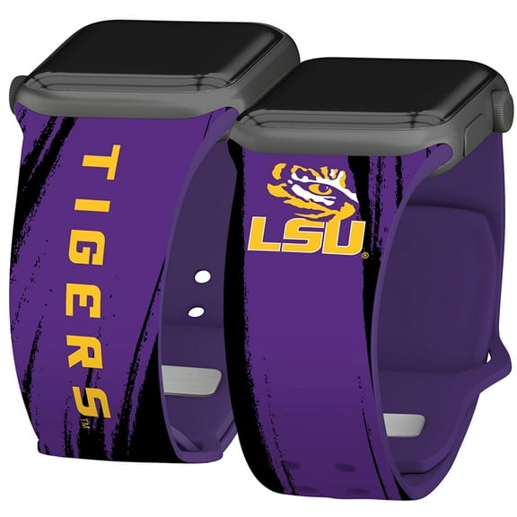 LSU HD Paint Stripe Unisex Watch Band for Apple Watch, 42/44/45/49mm(46mm Series 10/11) Short by Affinity Bands
