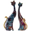 thumbnail image 1 of Adornos de animales para parejas, adornos de gatos de dibujos animados nórdicos, decoración moderna para porche de escritorio, 1 of 7