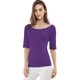 thumbnail image 1 of Día de San Patricio Camiseta Suave De Media Manga Con Cuello Redondo Entallado Para Mujer Púrpura L, 1 of 5