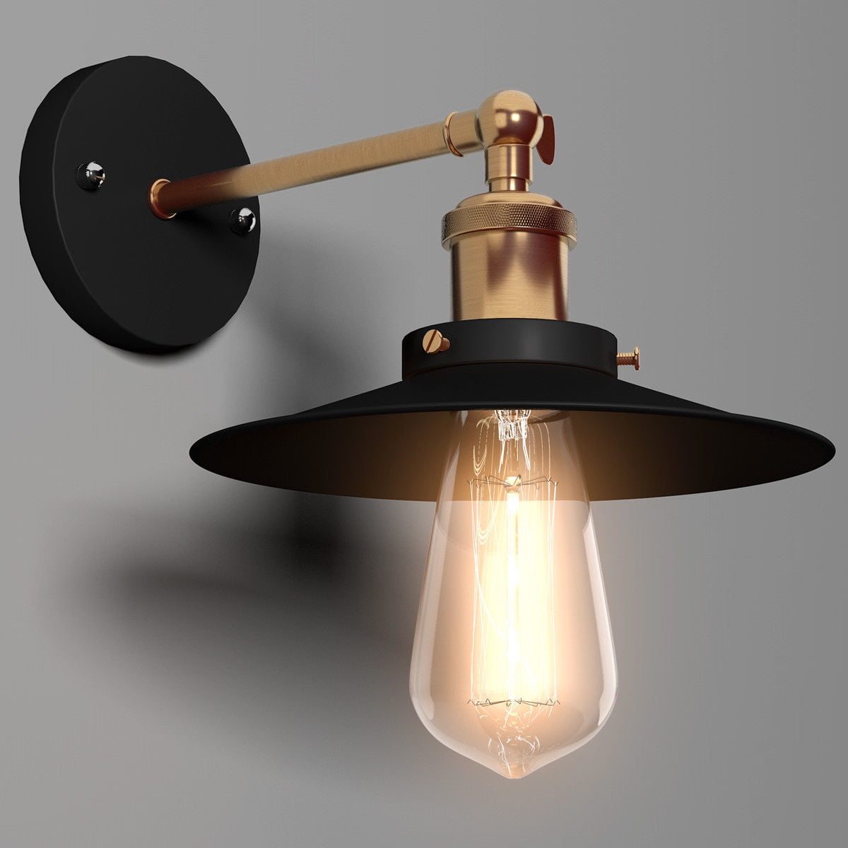 Costway Vintage Industrial Simplicity Edison Wall Mount Light Sconces Lamp 1 Bulb