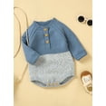 thumbnail image 4 of Cenuakty Baby Boys Winter Sweater Rompers Long Sleeve Contrast Color Button Knit Playsuit, 4 of 9