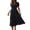 Black, variant on Vivianyo HD Women's Square Neck Midi Dress, Puff Sleeves with Layered Ruffles, A-Line Dress with A Cinched Waist and Pleats, Women's S, Sizes S-2XL