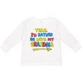 thumbnail image 3 of Inktastic Yeah I'd Rather be with My Grandma in Red Yellow and Blue Boys or Girls Long Sleeve Toddler T-Shirt, 3 of 5