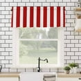 thumbnail image 4 of Red and Valances for Windows White Striped Geometric Rod Pocket Curtain Valance Window Treatment Short Curtains for Kitchen Living Room, 58"x16", 4 of 5