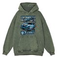 thumbnail image 2 of Sudadera con capucha holgada informal de gran tamaño para hombre, estilo retro, desgastado, con estampado de Los Ángeles, para carreras extremas, 100 % algodón, 2 of 5