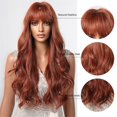 thumbnail image 2 of Perruques Longues Bouclées pour Femmes Perruques Ondulées Longues avec Frange Plate pour Filles Perruque Cosplay Remplacement de Cheveux pour Usage Quotidien Perruques A9, 2 of 5