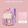 thumbnail image 5 of Mochila escolar ultraligera para niños Mochilas escolares con tira reflectante Niñas Niños para viajes al aire libre Escuela Mochilas de excursión de primavera Malva Rosa, 5 of 5