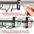 thumbnail image 3 of Wine Glass Rack Under Cabinet,3 Rows Hanging Stemware Rack Metal Glasses Holder Storage Hanger for Kitchen,Bar,Etc, 3 of 5