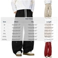thumbnail image 3 of Men's Y2K Baggy Parachute Pants Track Pants, Quick Dry Open Bottom Wide Leg Jogger Trousers with Big Pockets Elastic Drawstring Waist for Gym Hiking Daily Casual Wear, 3 of 7