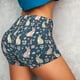 thumbnail image 4 of Balery Cute Rabbit Floral Pantalones cortos de entrenamiento estampados para mujer, sin costuras, ajustados, para gimnasio, yoga, correr, deportes, ejercicio activo, fitness.-Medium, 4 of 8