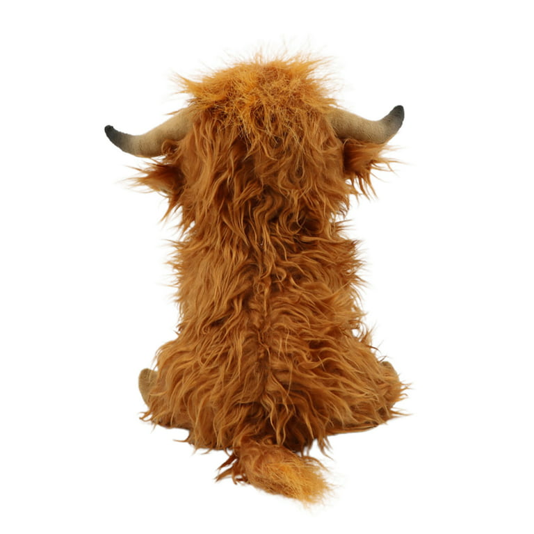 Stuffed Animal Highland Cow Plush 10 inch Realistic Cow Plush Toy Cuddly Highland  Cow Farm Decor Birthday Gift for Adults Kids 