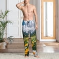 thumbnail image 2 of Logiee Mountain Daisy Meadow Print Pajama Pants for Men,Men’s Pajama Bottoms,Mens PJ Pants with Pockets & Button Fly-Small, 2 of 6
