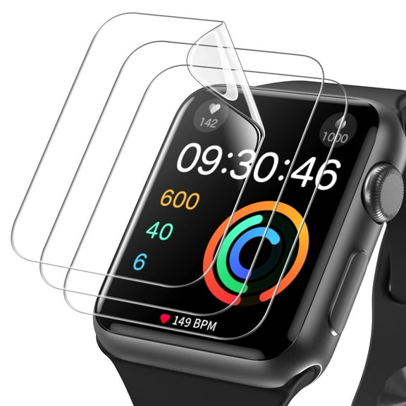 TECH CIRCLE 3 Pack for Apple Watch Screen Protector 42mm Series 3 2 1 Anti-Scratch Self-Healing Soft TPU Screen Protector for Apple Watch 42mm Bubble Free HD Transparent Touch ,Clear