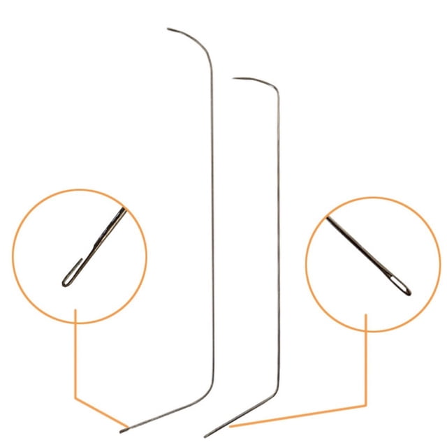 Agujas para abalorios curvadas, 2 uds., herramienta para abalorios, agujas para de ojo grande de acero inoxidable para fabricación de collares Macarena agujas para abalorios
