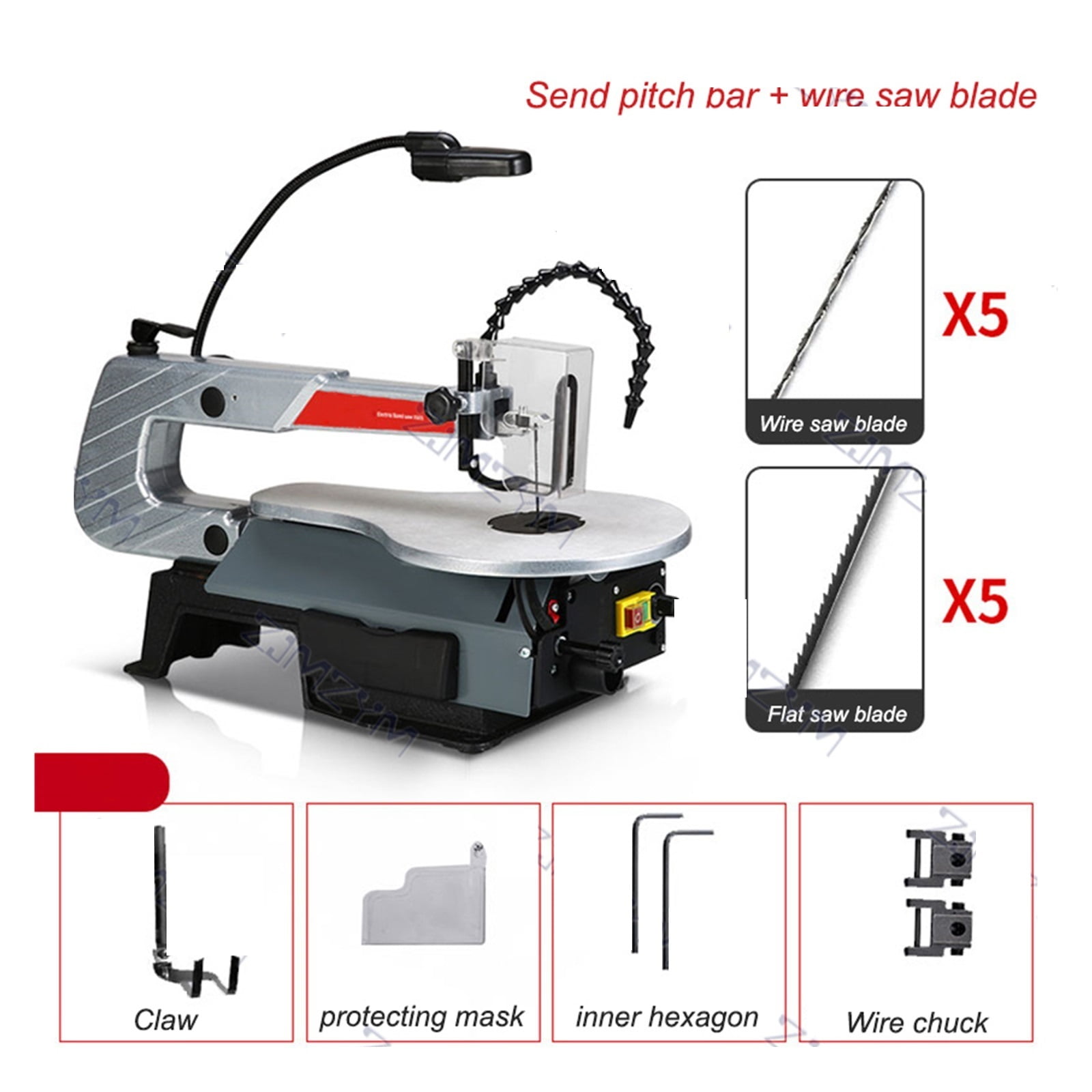 Multifunctional Jig Saw Electric Curve Saw Household Dust-free Woodworking Desktop Wire Saw Machine 180W 400-1600RPM ,Easy to Use