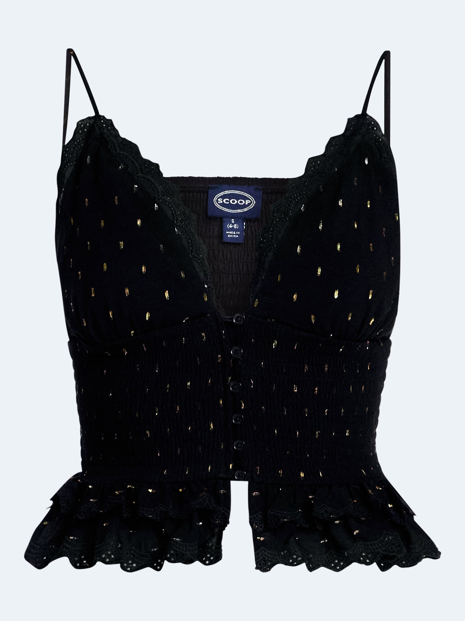 Scoop Women’s Smocked Eyelet Tank Top, Sizes XS-XXL