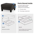 thumbnail image 6 of Furniture of America Fayen Modern Boucle Fabric Storage Ottoman, Dark Gray, 6 of 12
