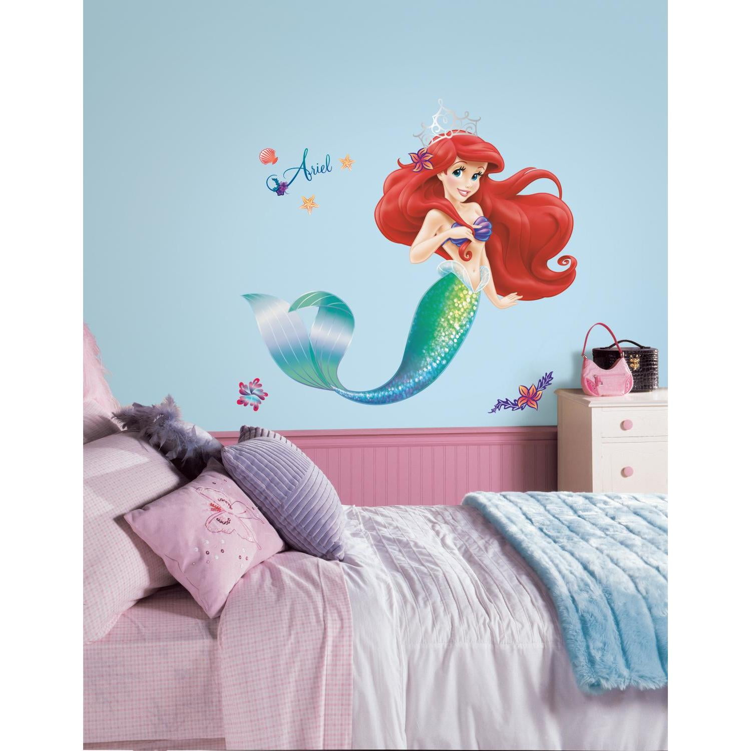 THE LITTLE MERMAID ARIEL  DISNEY PRINCESS  LOT OF STICKER WALL DECAL CHARACTERS 