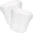 thumbnail image 4 of Transparent Plastic Storage Bucket with Lid Food Grade PP Material 2 Pcs 2L Round Hand Bucket for Home Use, 4 of 8
