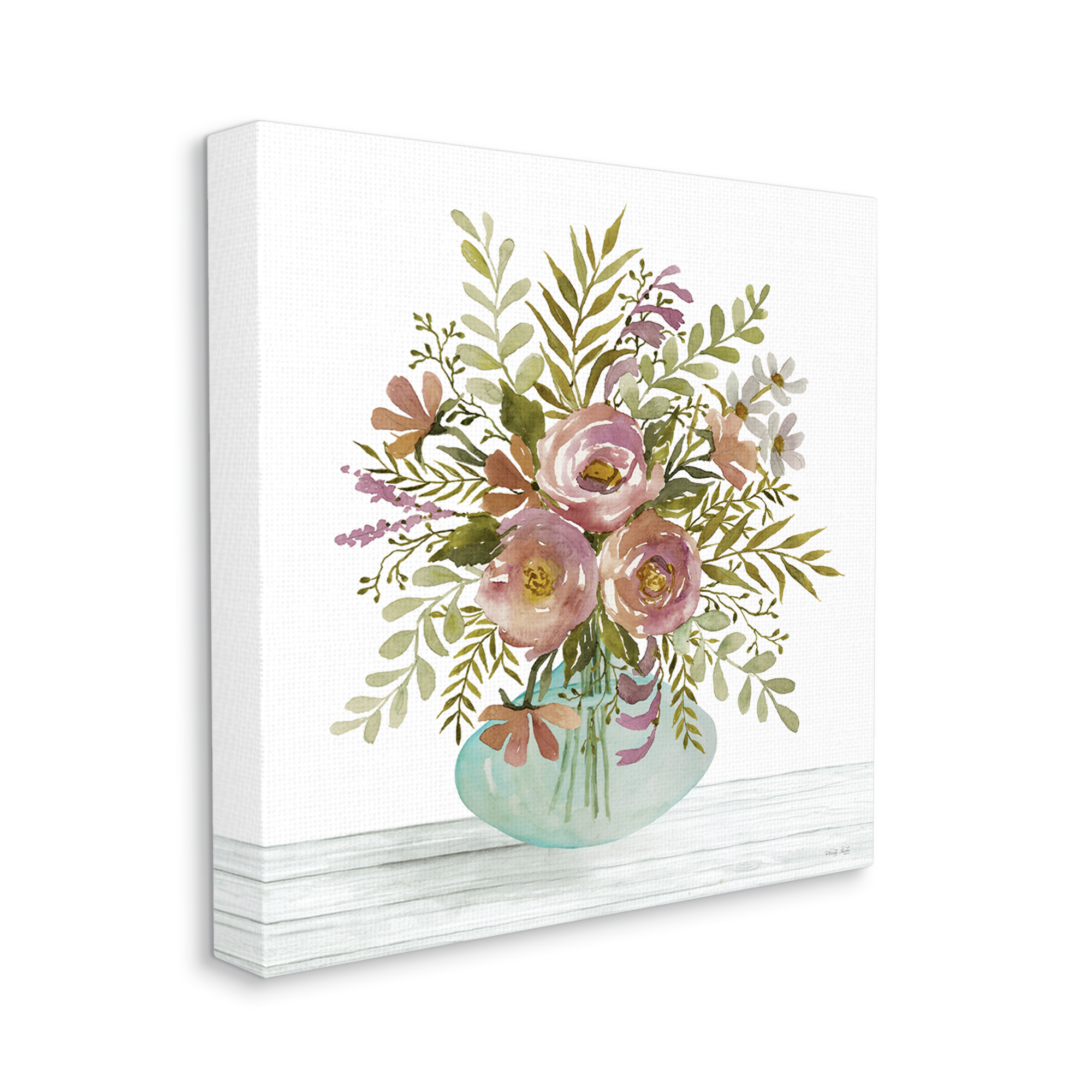 Stupell Industries Modern Farmhouse Bouquet Botanical & Floral Painting Gallery Wrapped Canvas Art Print Wall Art, 36 x 36