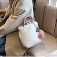 thumbnail image 4 of Women Tote Bag With Chain - Soft Plush Shoulder Bag Cute Crossbody Bag And Cherry Pendant For Girls Womens, 4 of 5